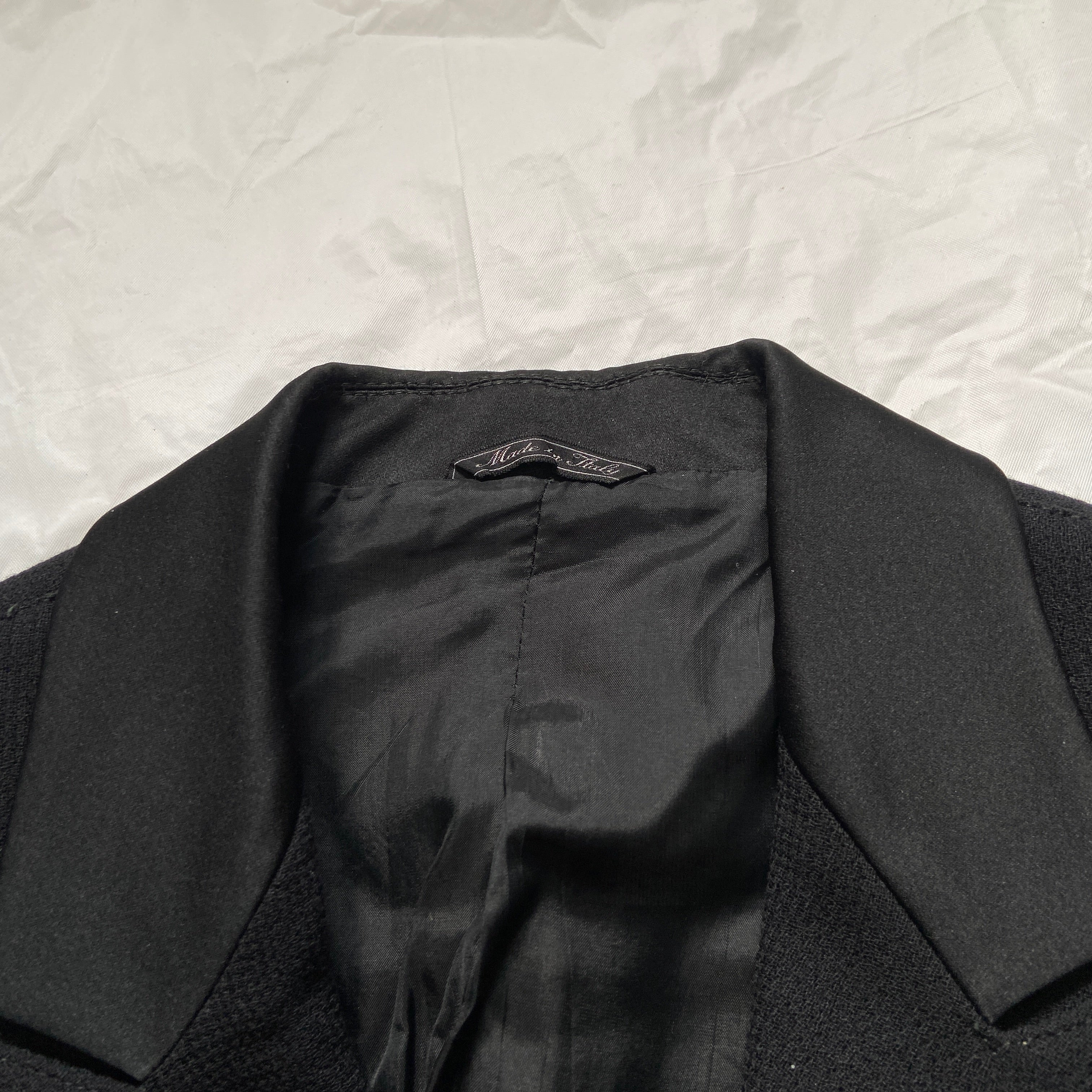 Gianni Versace 1987 fall cropped power shoulder wool silk blazer 40 - 8