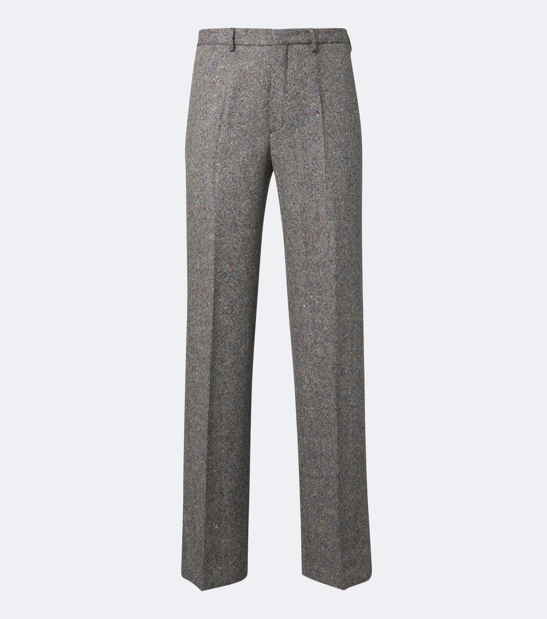 Checked wool straight pants - 1