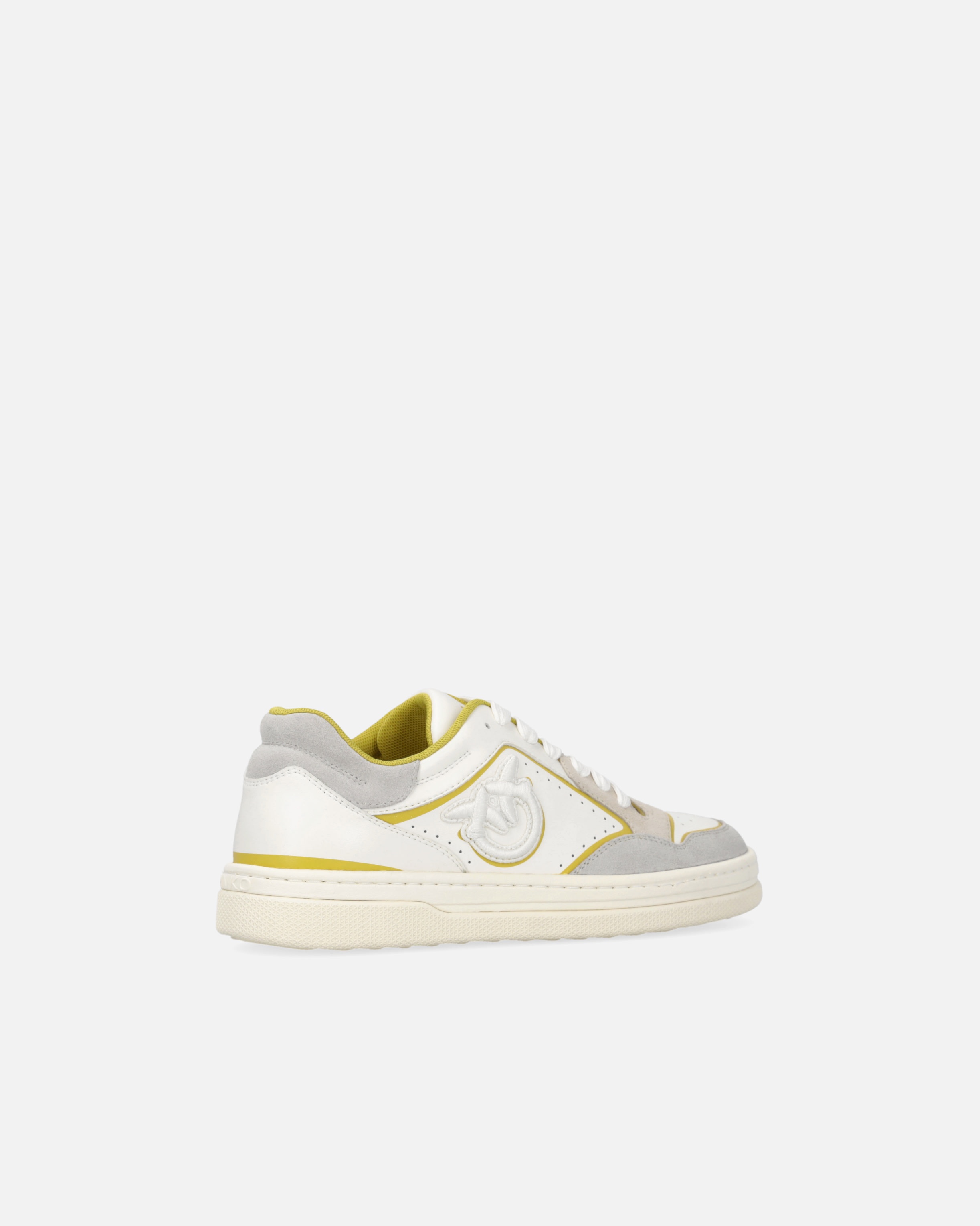 FLAT LEATHER SNEAKERS WITH EMBROIDERED LOGO - 3