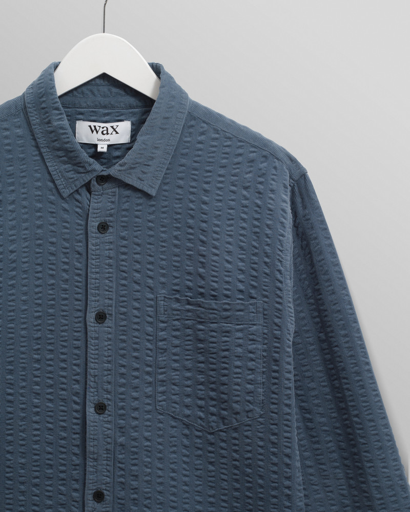Shelly - Blue Seersucker Corduroy Shirt 7