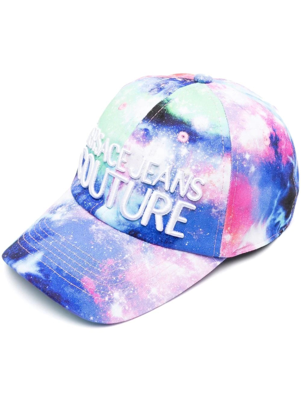 logo-embroidered galaxy-print cap - 1