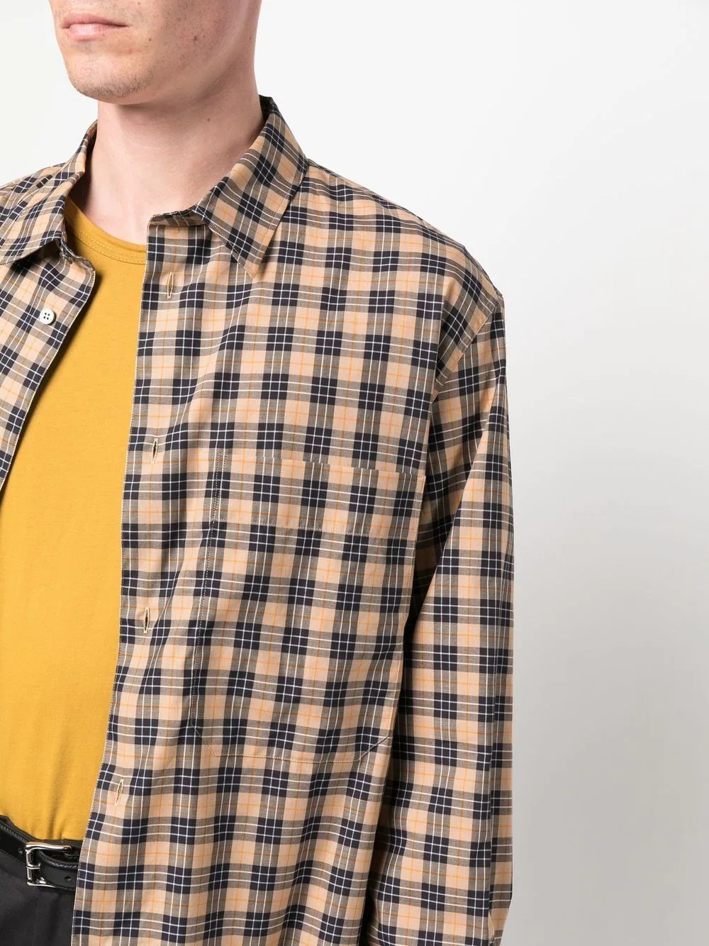 plaid-pattern long-sleeve shirt - 5