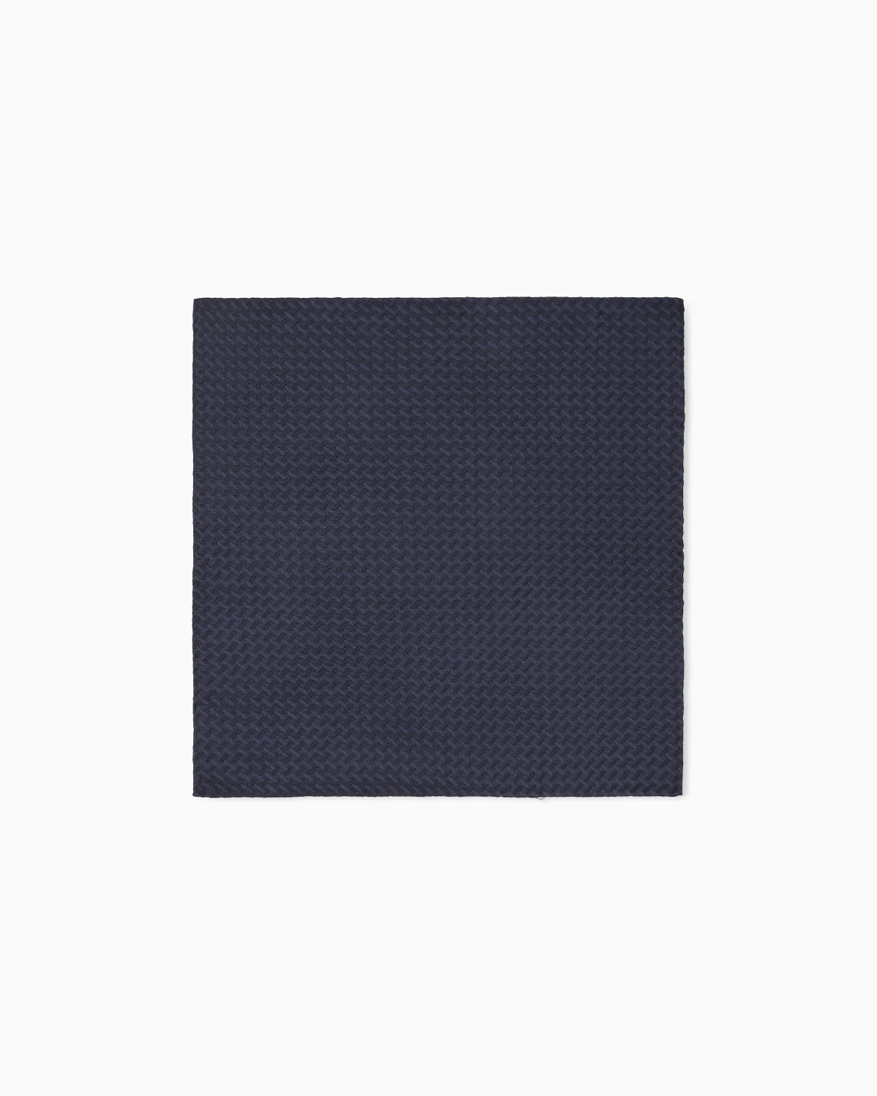 SILK POCKET SQUARE WITH HERRINGBONE PATTERN - 1