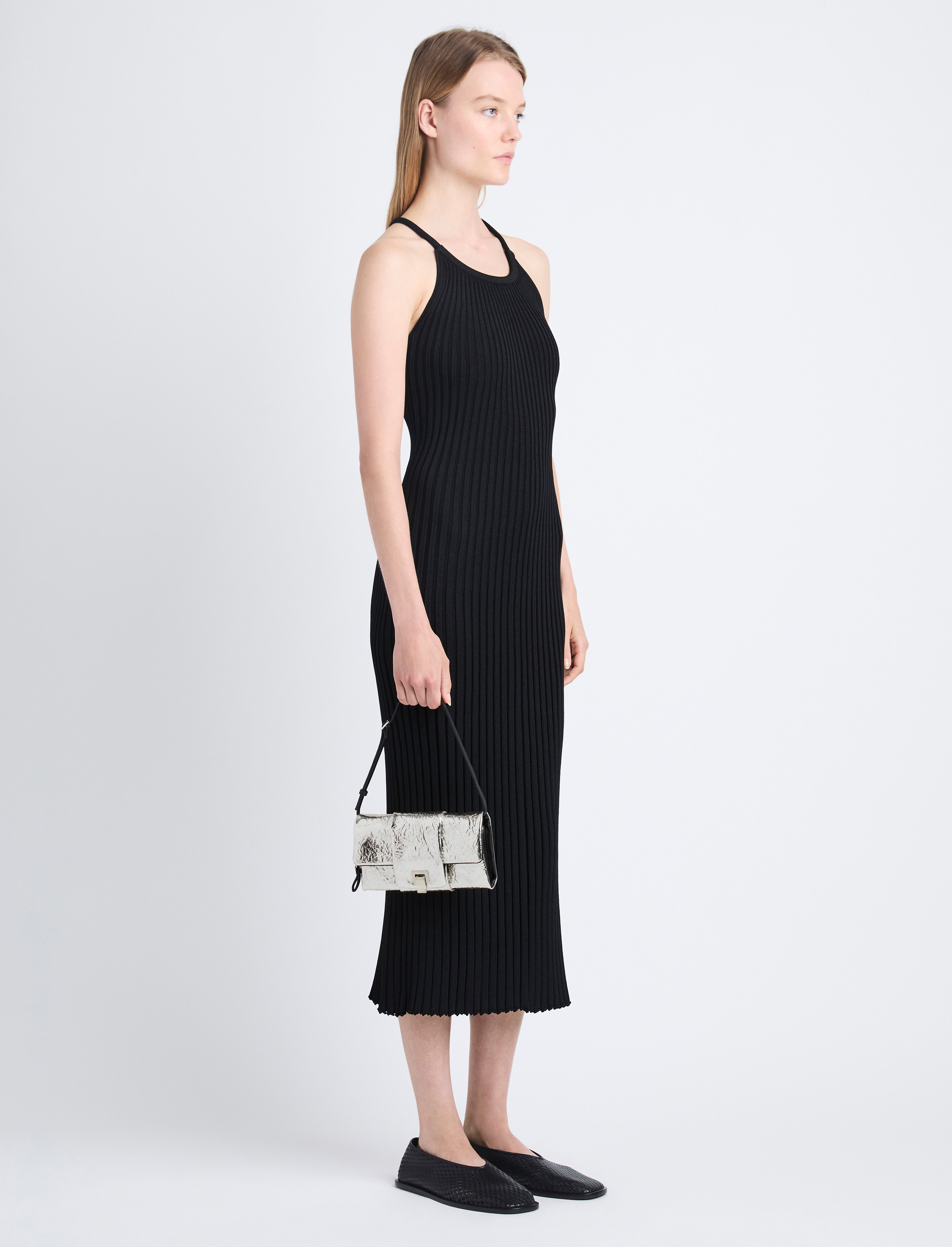 Flip Shoulder Bag in Crinkled Metallic - 2