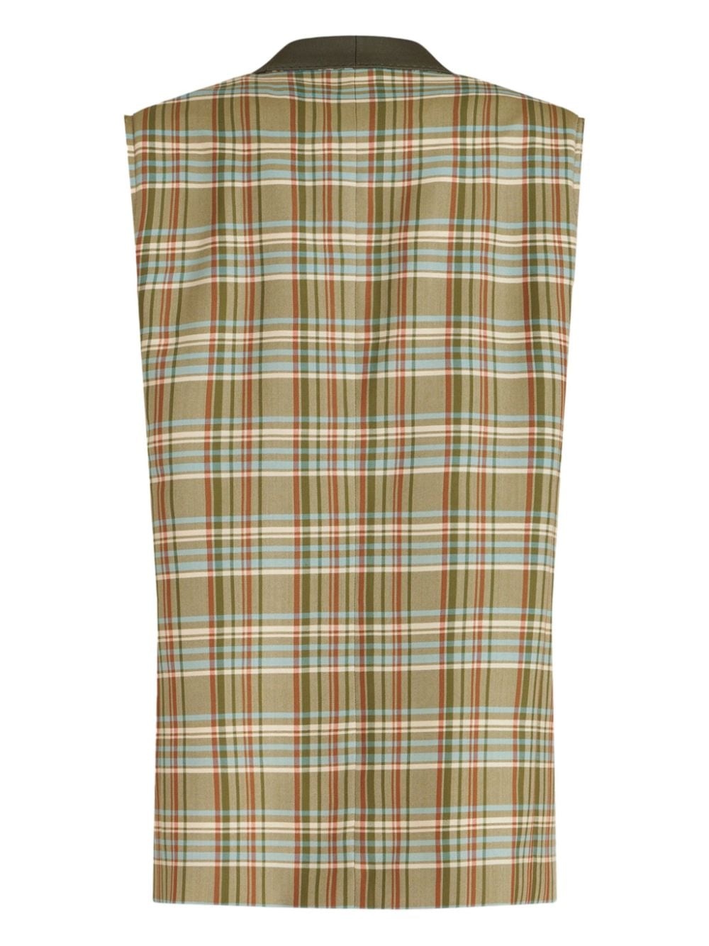 check-pattern jacquard waistcoat - 6