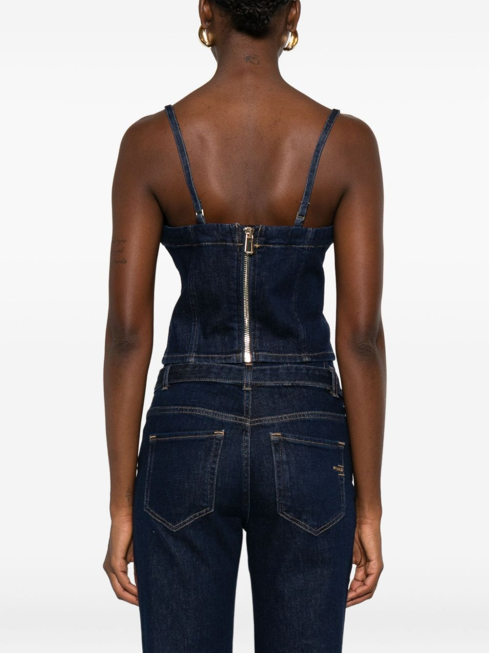 spaghetti-strap denim tank-top - 4