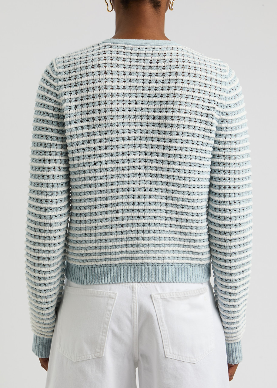 Marlee striped cotton-blend cardigan - 3
