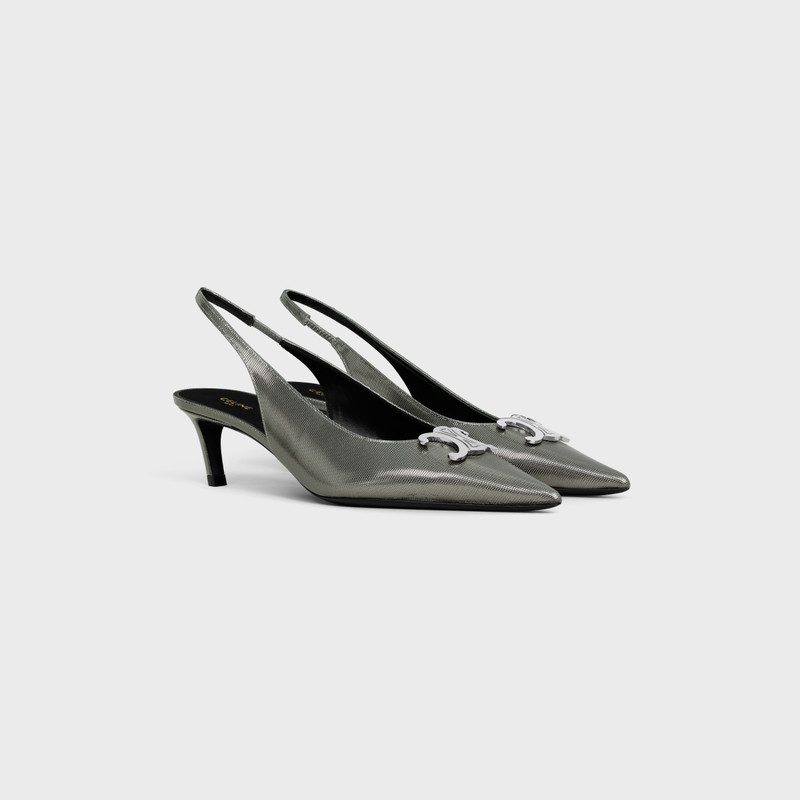 CELINE ALMA TRIOMPHE SLINGBACK in GRAPHIC METALIZED CALFSKIN 2