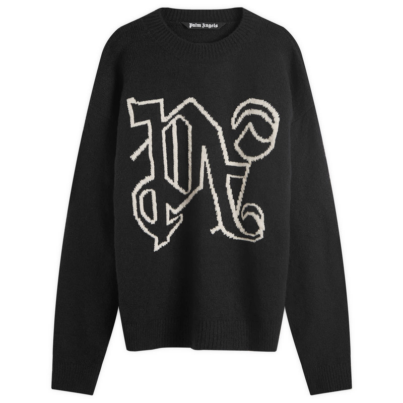 Palm Angels Monogram Knit Sweater 1