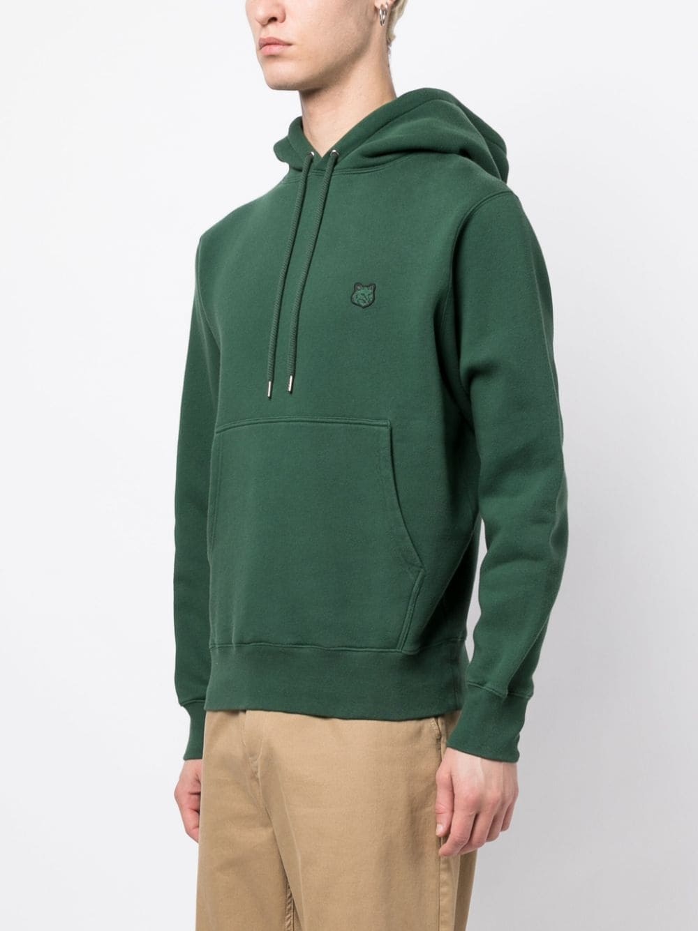 logo-patch cotton hoodie - 3