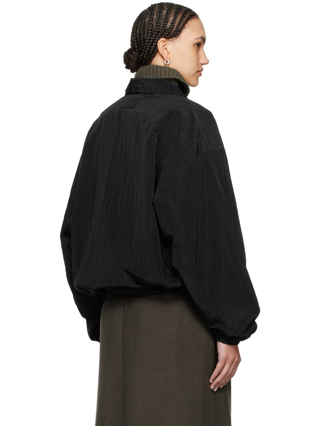 Black Shell Bomber Jacket - 3