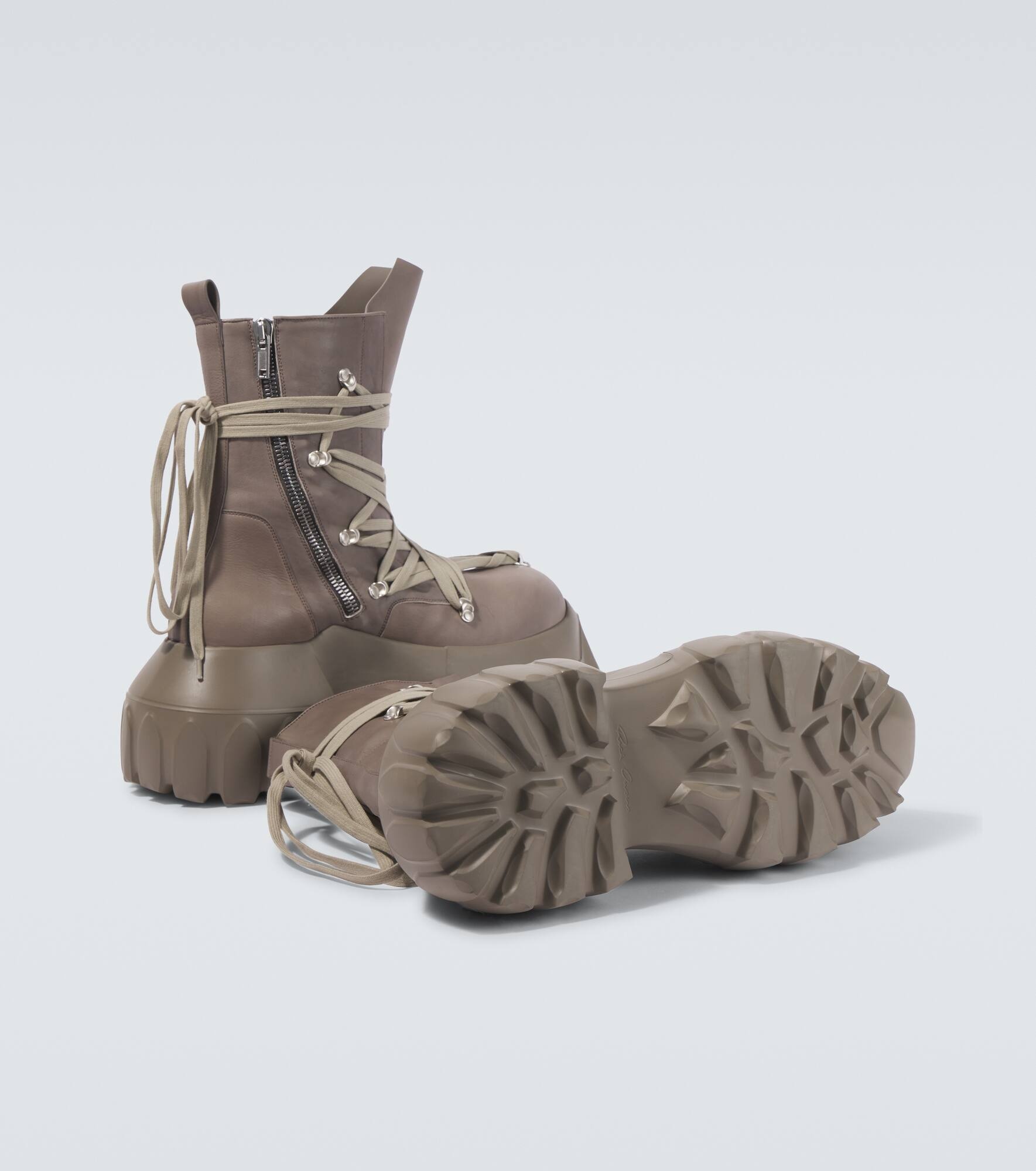 Megalaced Mega Tractor leather combat boots - 7