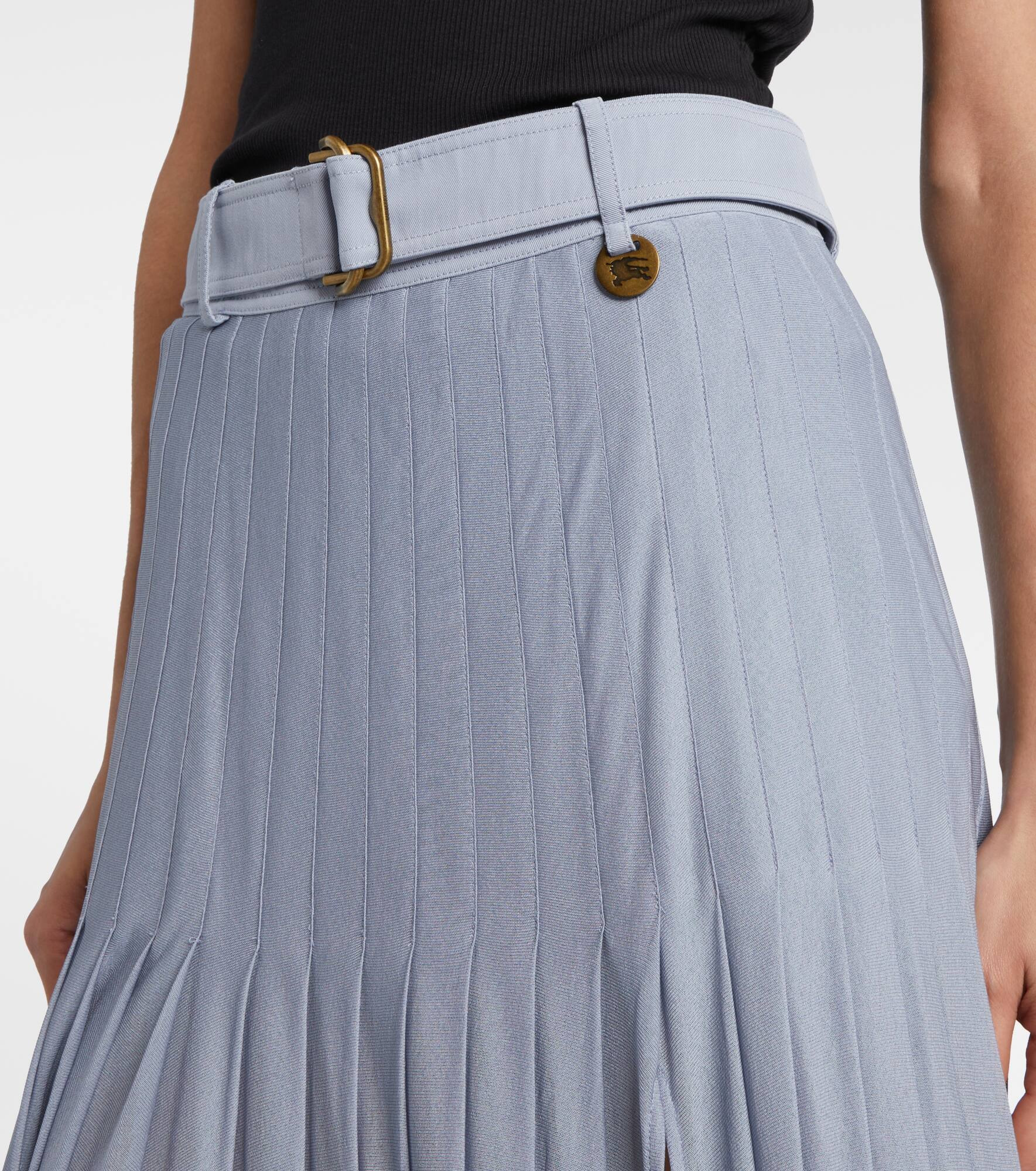 Belted pleated maxi skirt - 4
