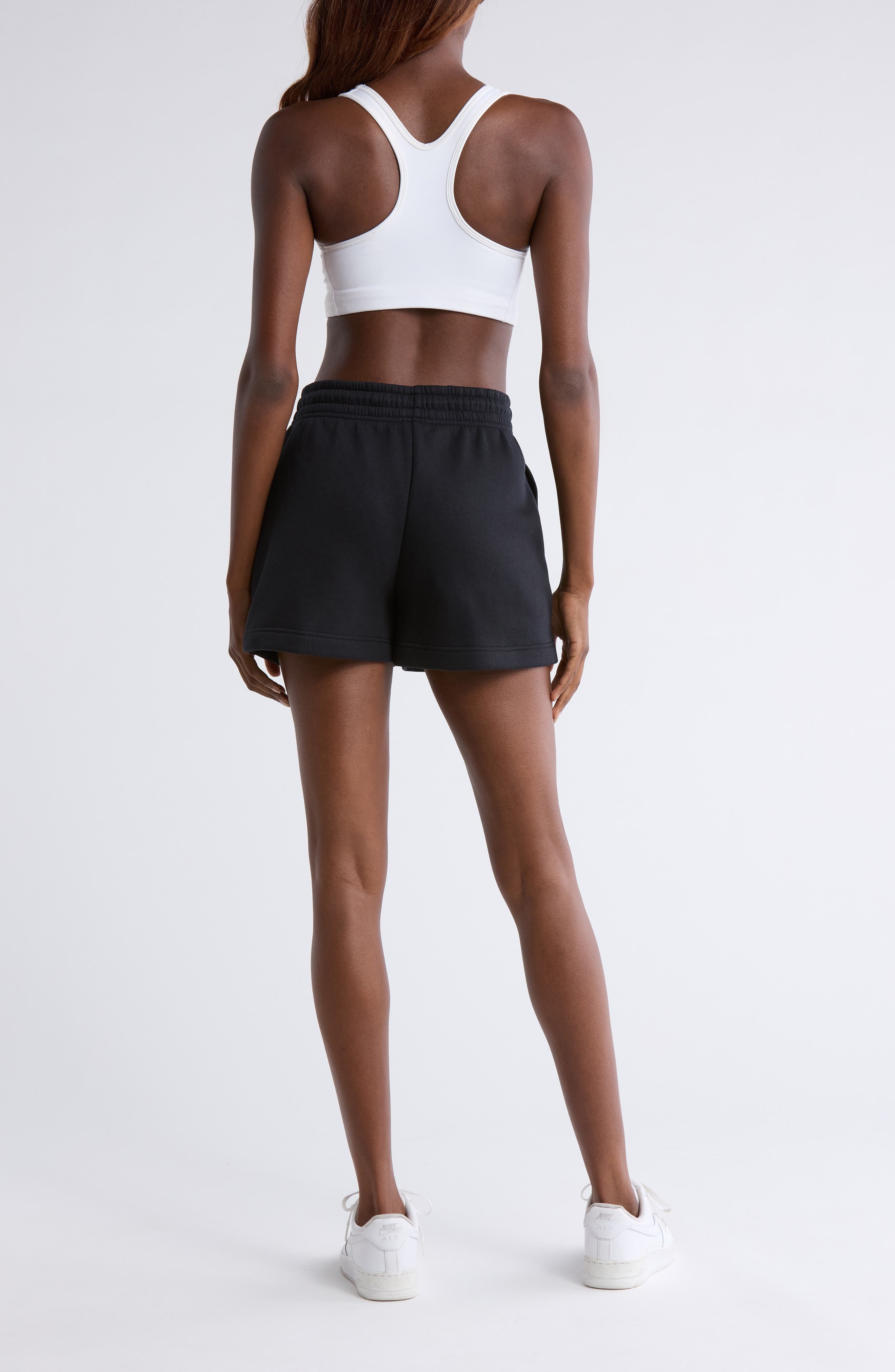 Nike Sportswear Phoenix Fleece Mid-Rise 4-Inch Shorts in 010 Black/sail at Nordstrom - 2