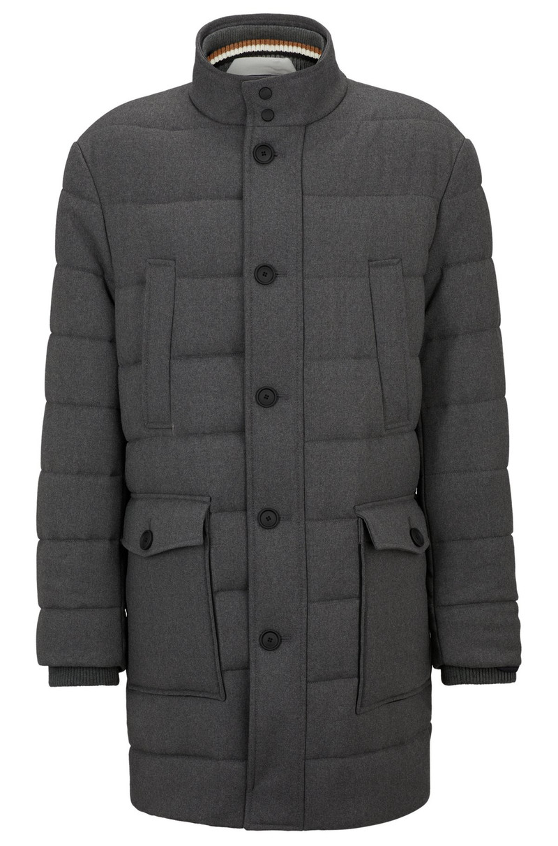 REGULAR-FIT PADDED COAT IN A STRETCH WOOL BLEND 1