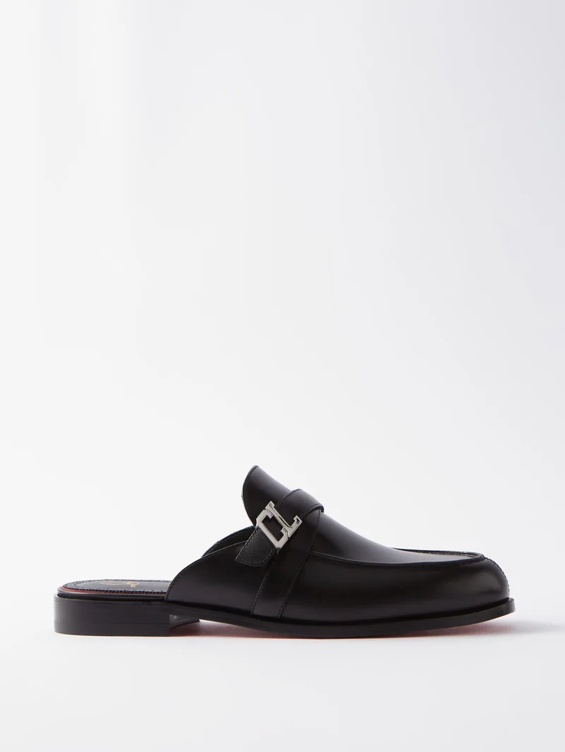 Muloman logo-plaque leather mules - 1