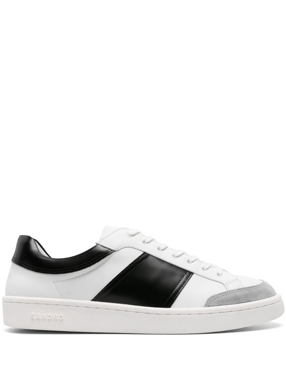 panelled leather sneakers - 1