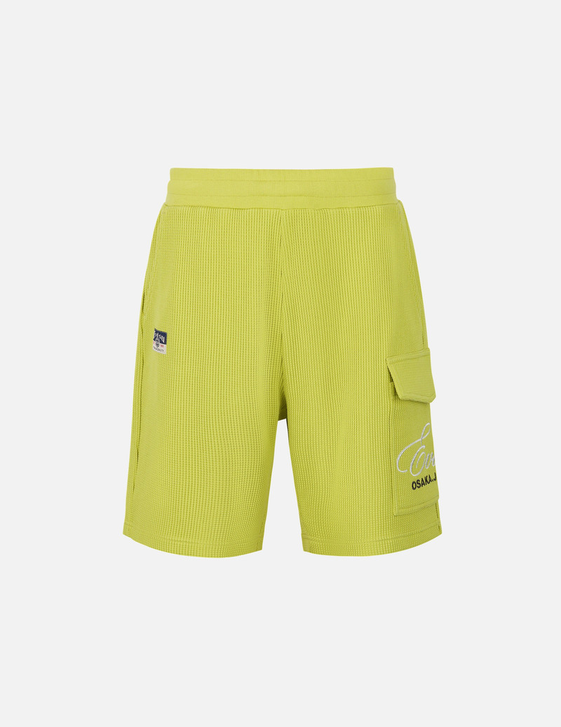 EVISU Seagull and Logo Embroidery Fashion Fit Waffle Sweatshorts outlook
