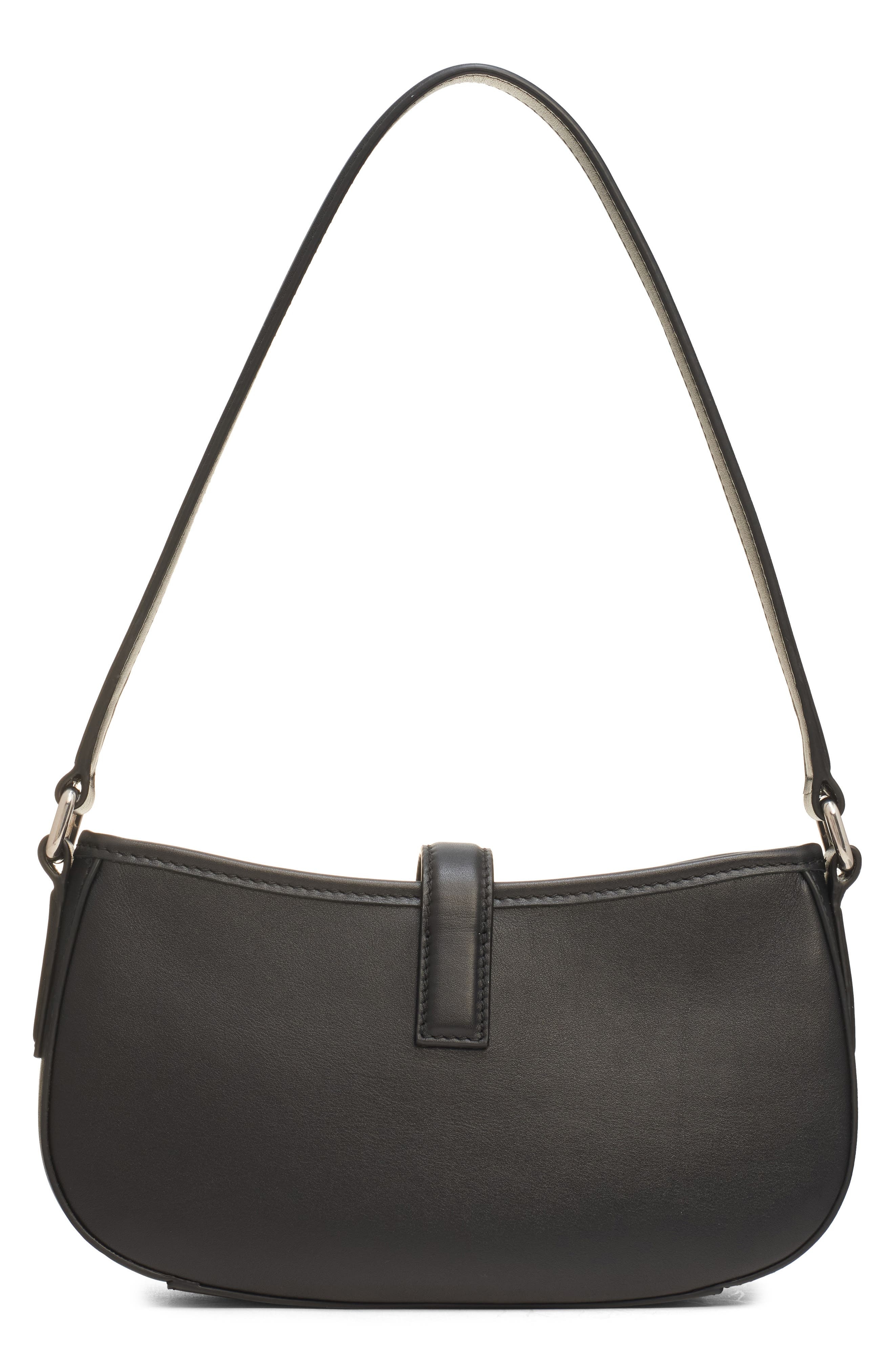 McQueen Mini T-Bar Leather Shoulder Bag in Black/Silver at Nordstrom - 3