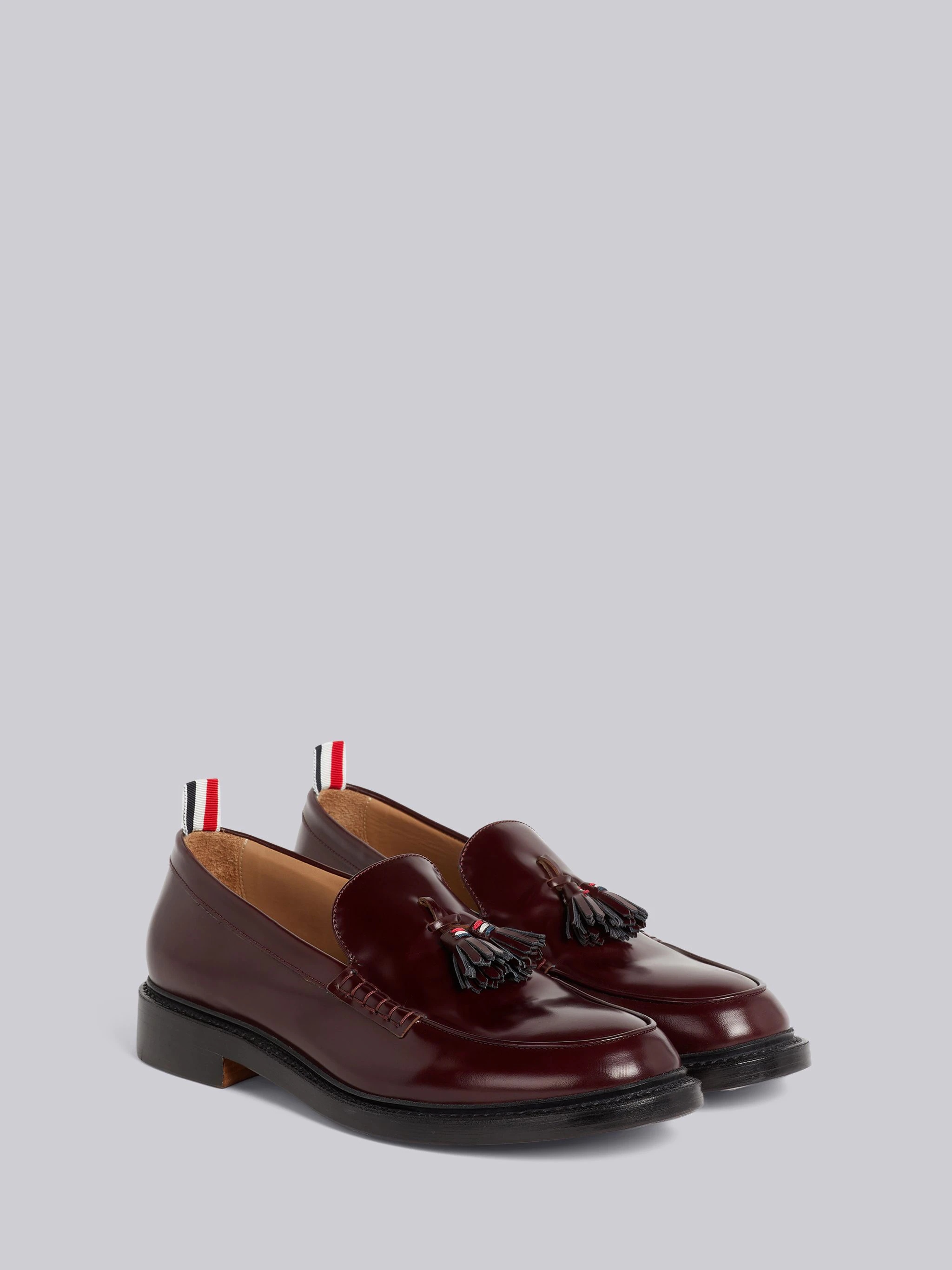 Burgundy Calf Leather Tassel Loafer - 3