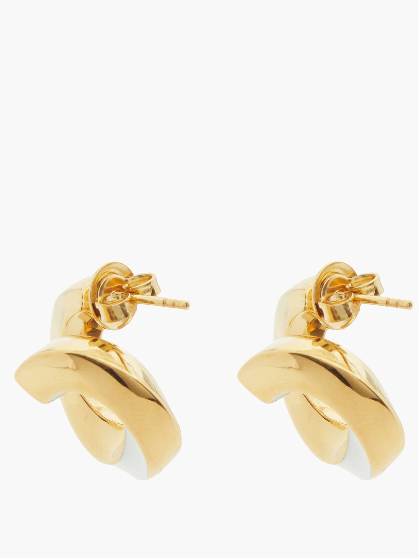 Twisted 18kt gold-plated silver earrings - 5