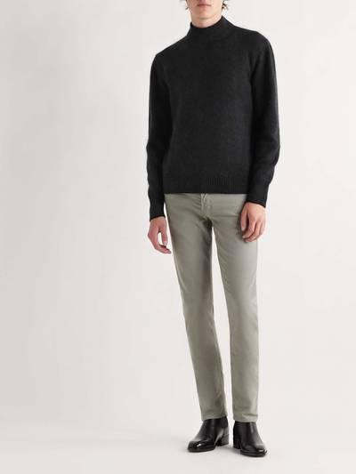 TOM FORD Slim-Fit Brushed Cashmere, Mohair and Silk-Blend Mock-Neck Sweater outlook