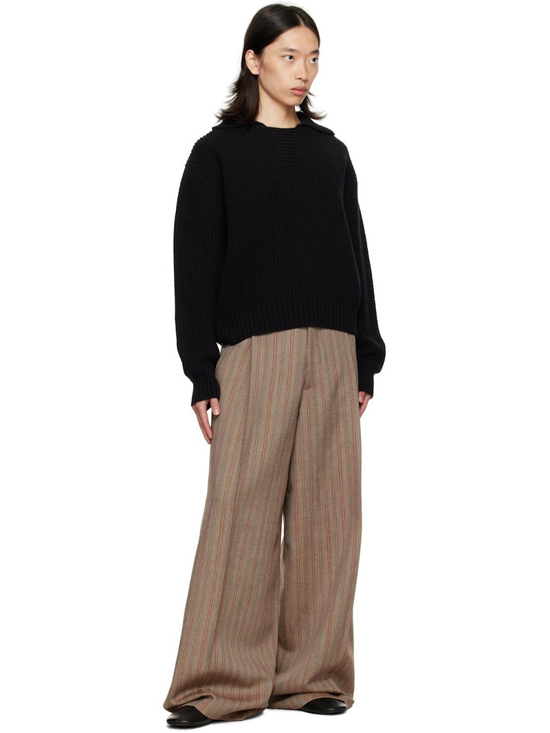 Dries Van Noten Tan Wide Pleated Trousers outlook
