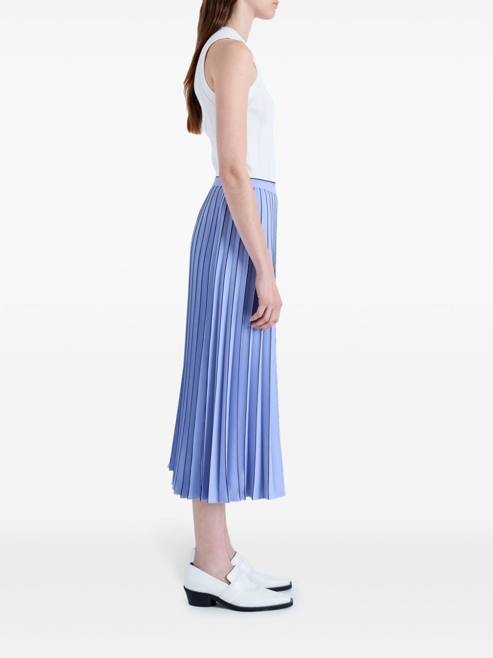 pleated crepe midi skirt - 3