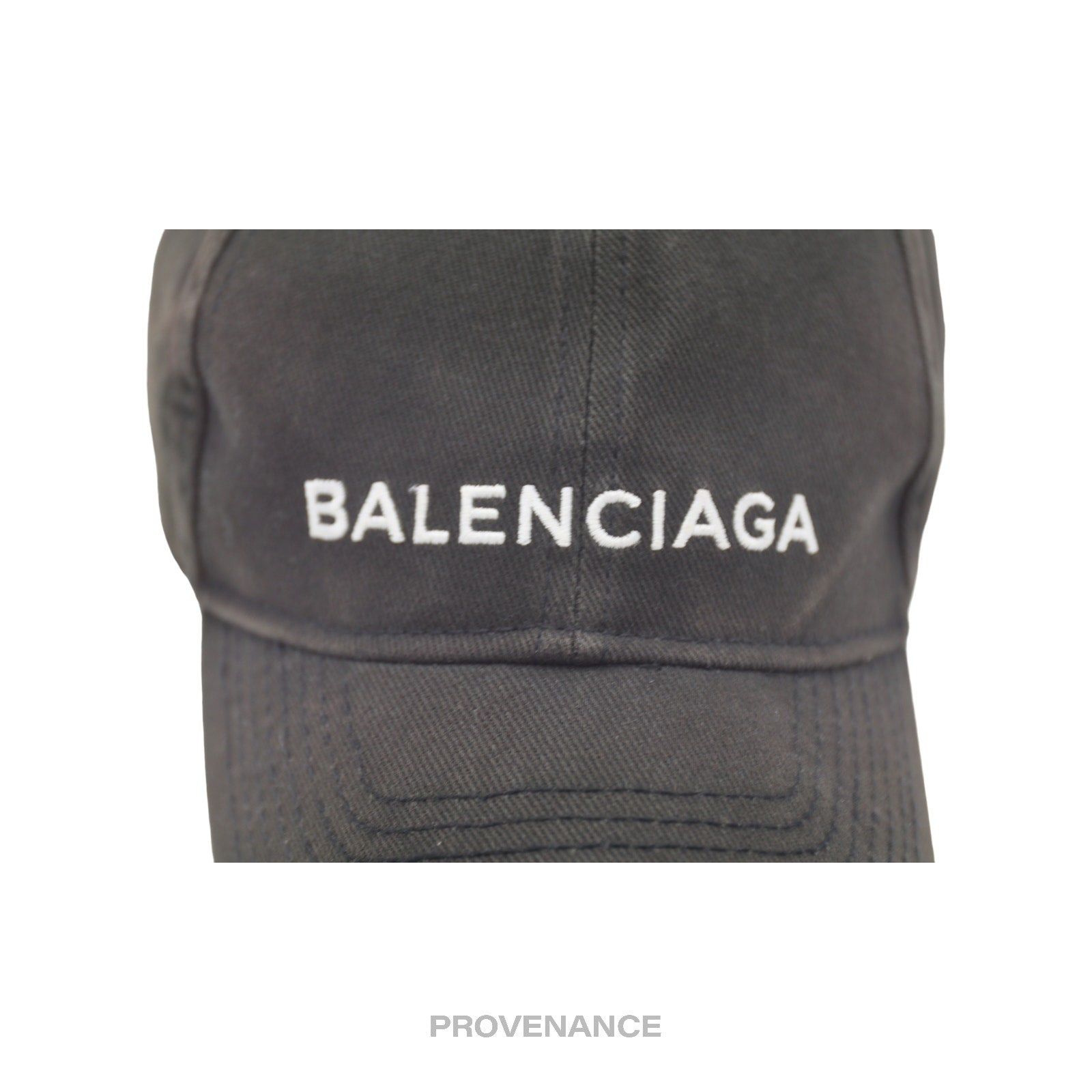 Balenciaga Embroidered Logo Cap - Washed Black - 7