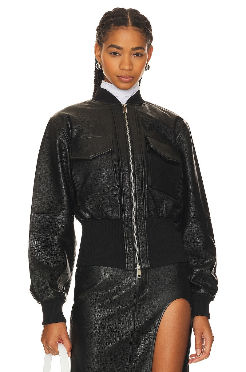 The Cropped Leather Bomber 2