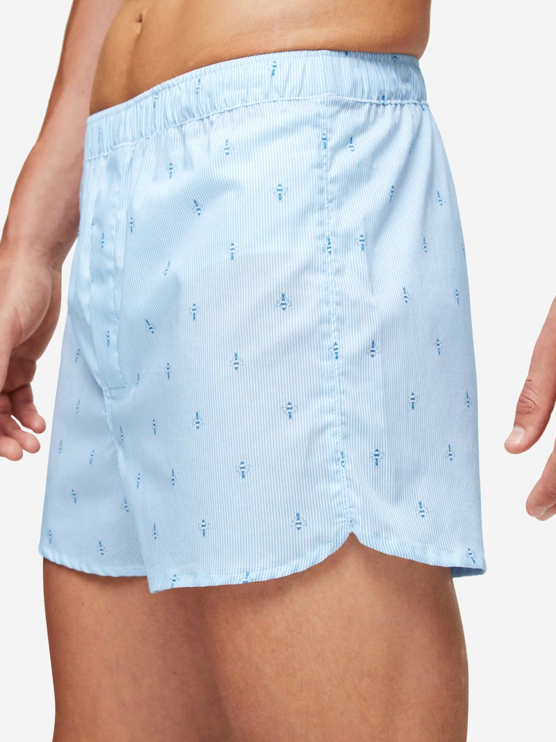 Men's Modern Fit Boxers Nelson 94 Cotton Batiste Blue - 5