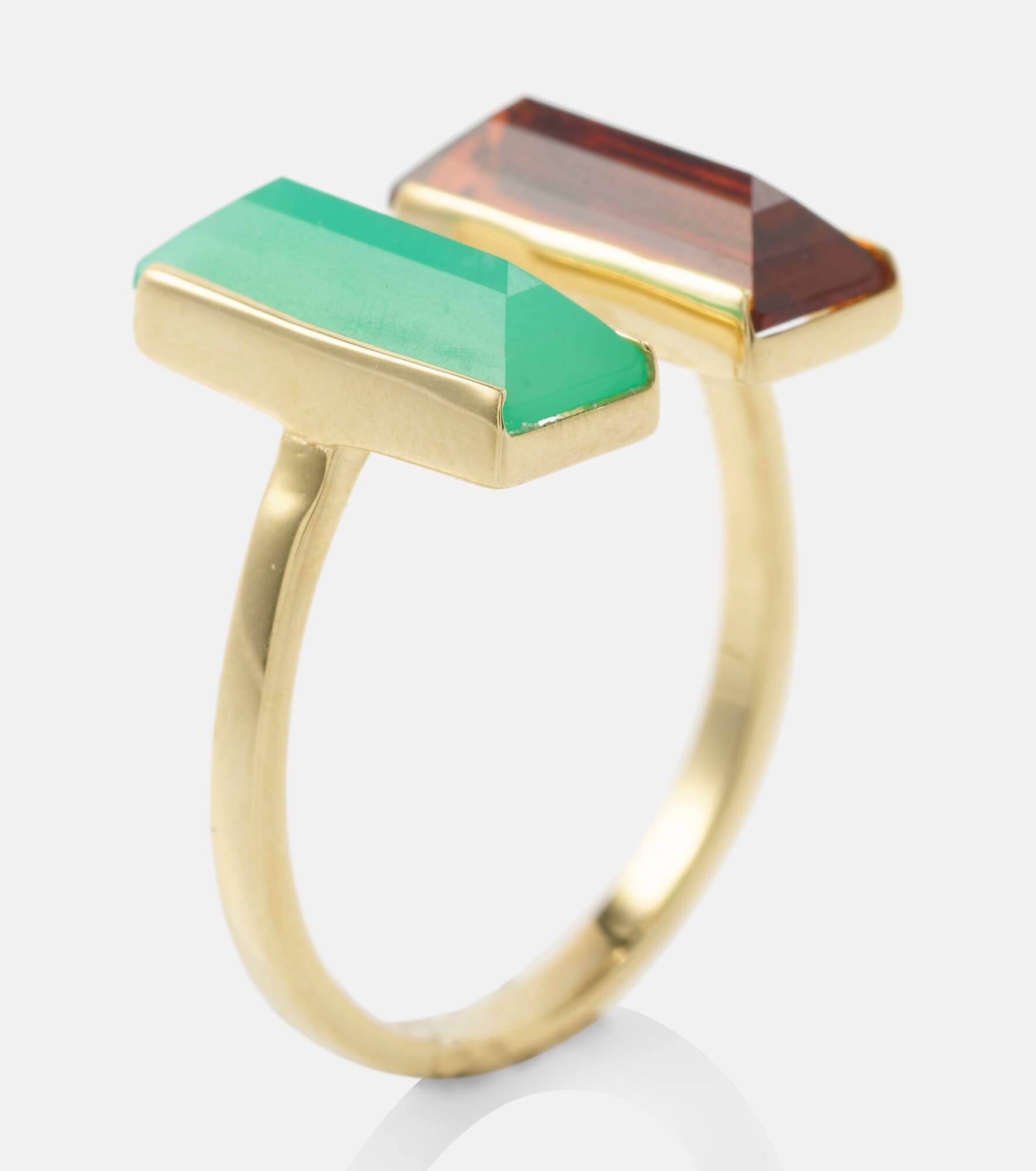 Bi Maxi 9kt gold ring with chrysoprase and citrine - 4