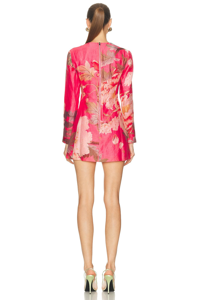 LEO LIN Aliza Long Sleeve Mini Dress in Peony Print outlook