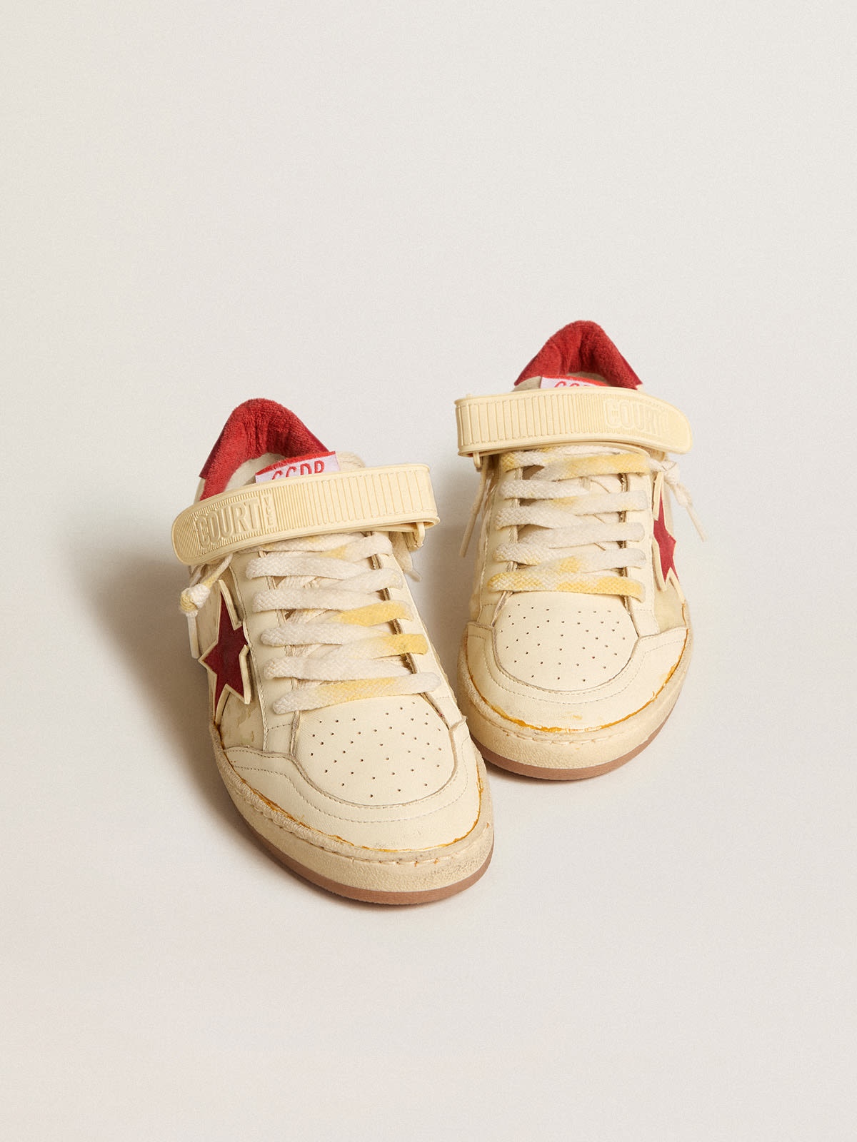 Women’s Ball Star LAB in cream-colored nappa with red suede star - 2