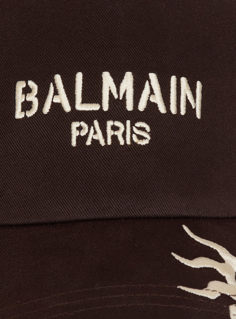 Cotton cap with Balmain Paris and Sun embroidery 5