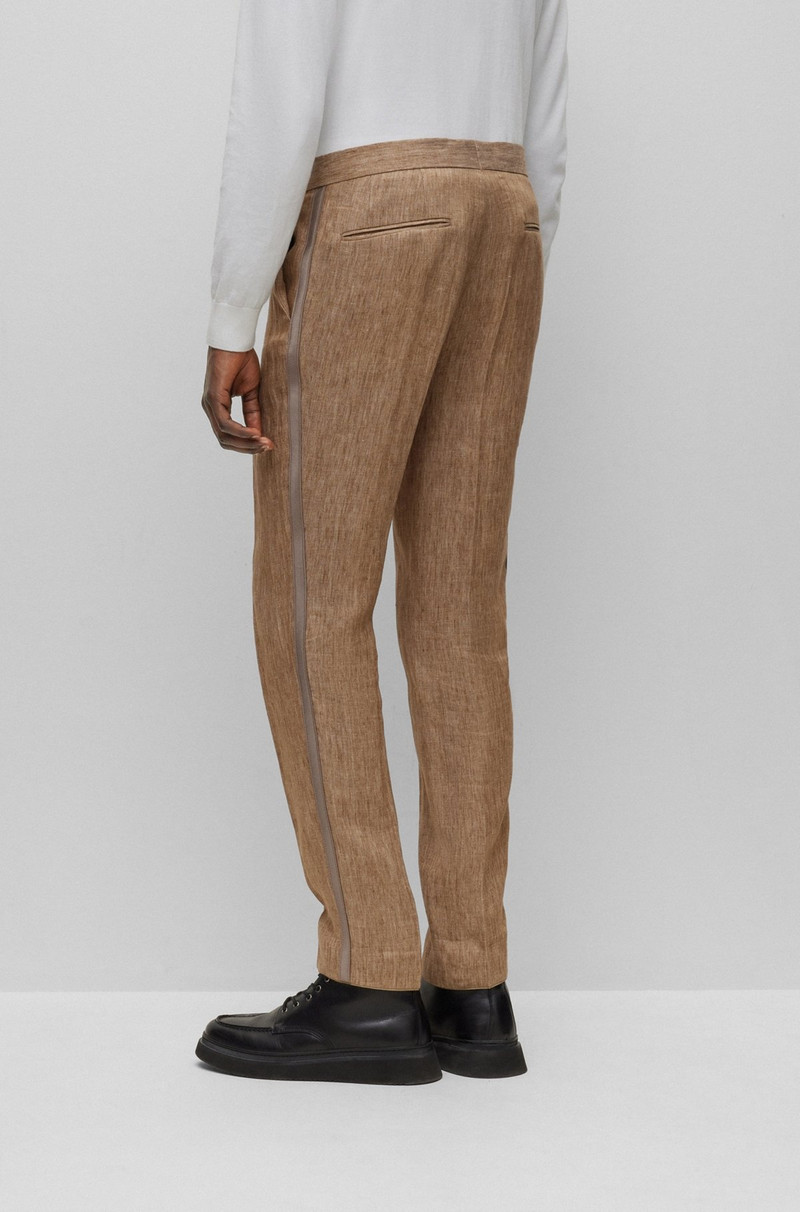 SLIM-FIT TWO-PIECE SUIT IN MELANGE LINEN 8