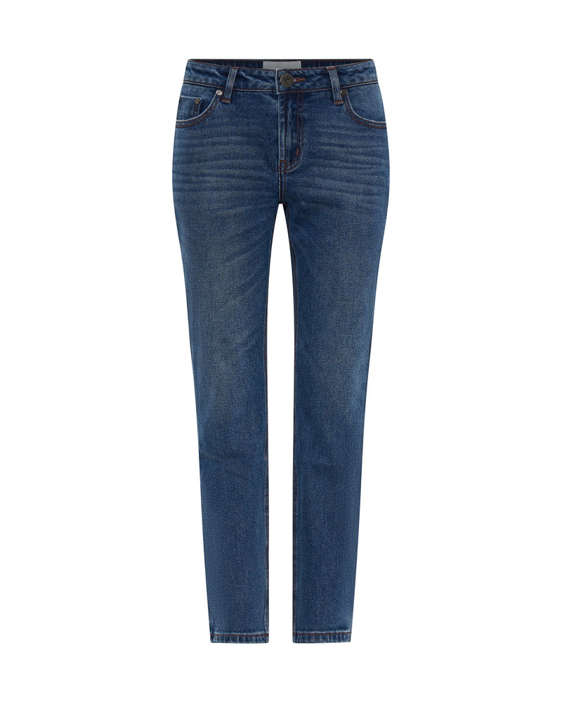 Stixx Low Waist Slim Straight Leg Denim Jeans - Washed Blue 1