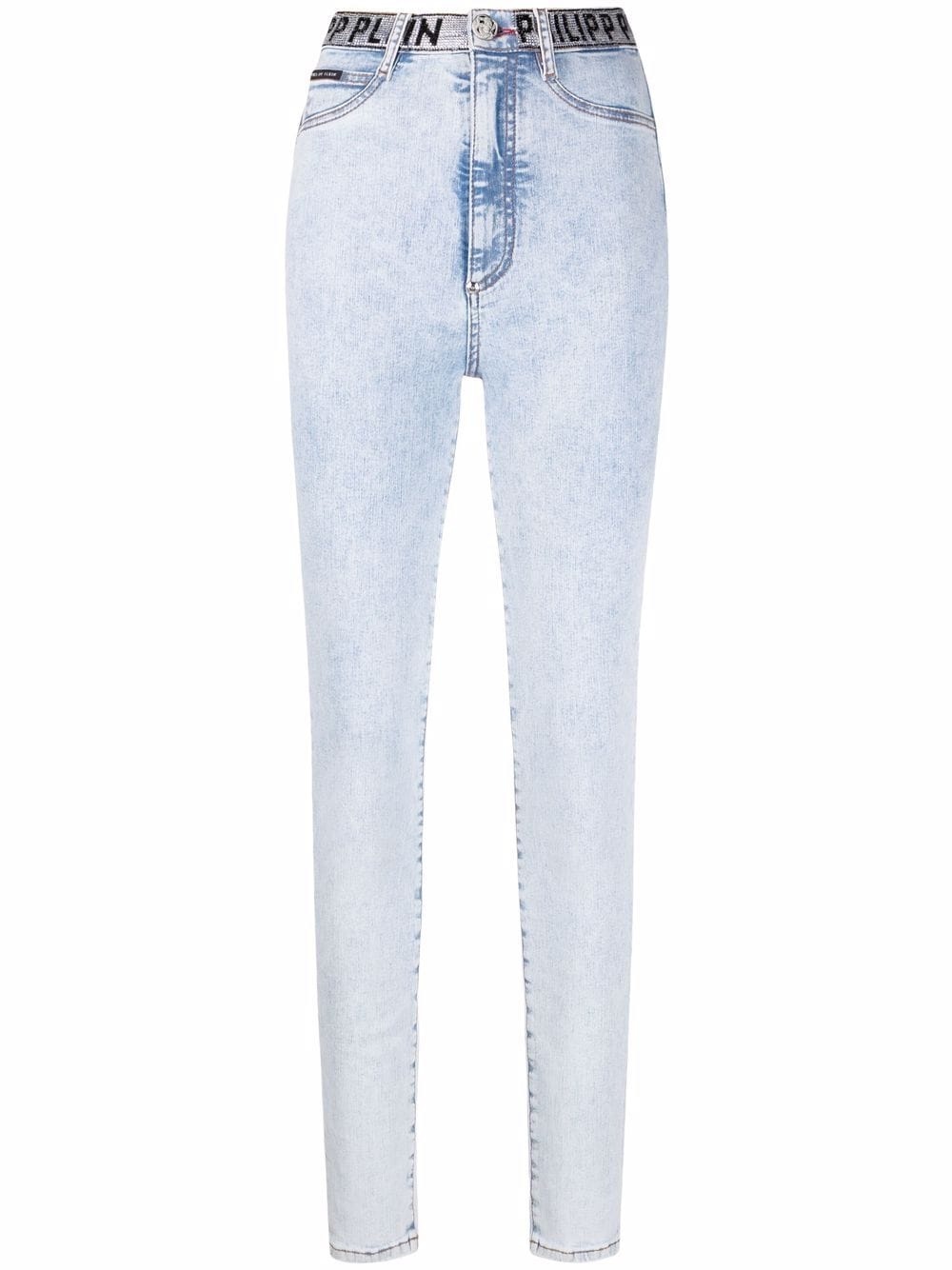 high-waist denim jeggings - 1