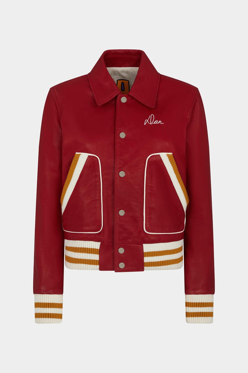 SIGNATURE VARSITY LEATHER BOMBER - 1