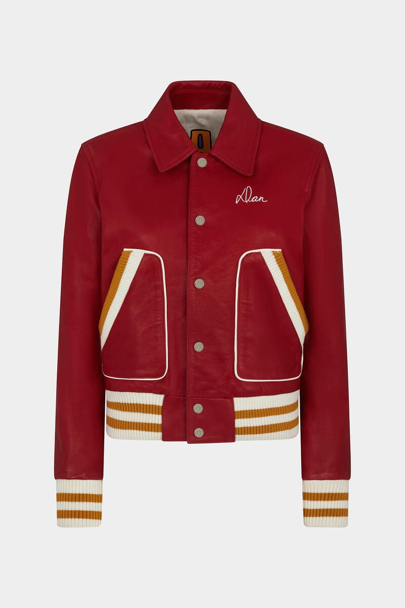 SIGNATURE VARSITY LEATHER BOMBER 1