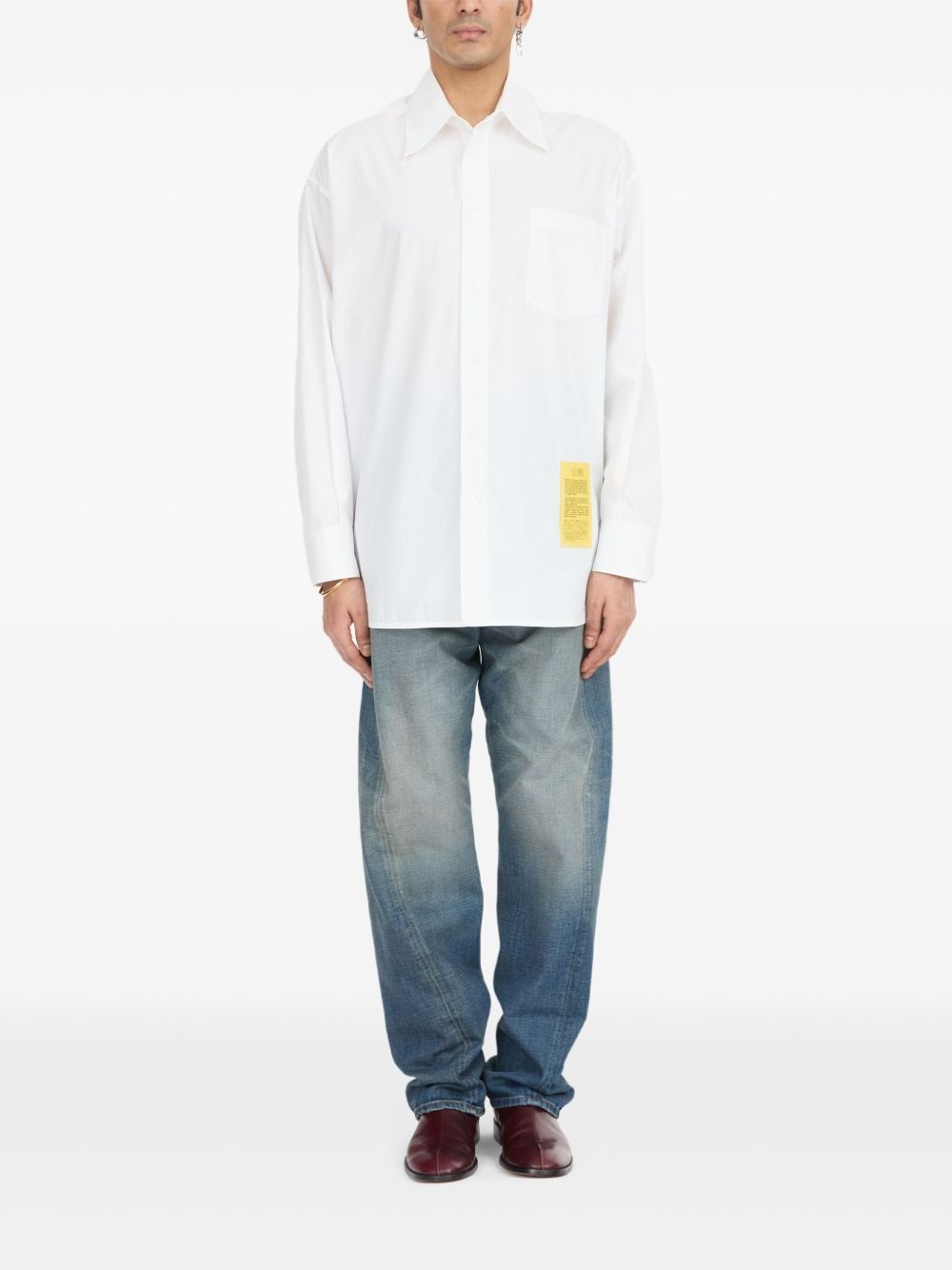 numbers motif-patch shirt - 2