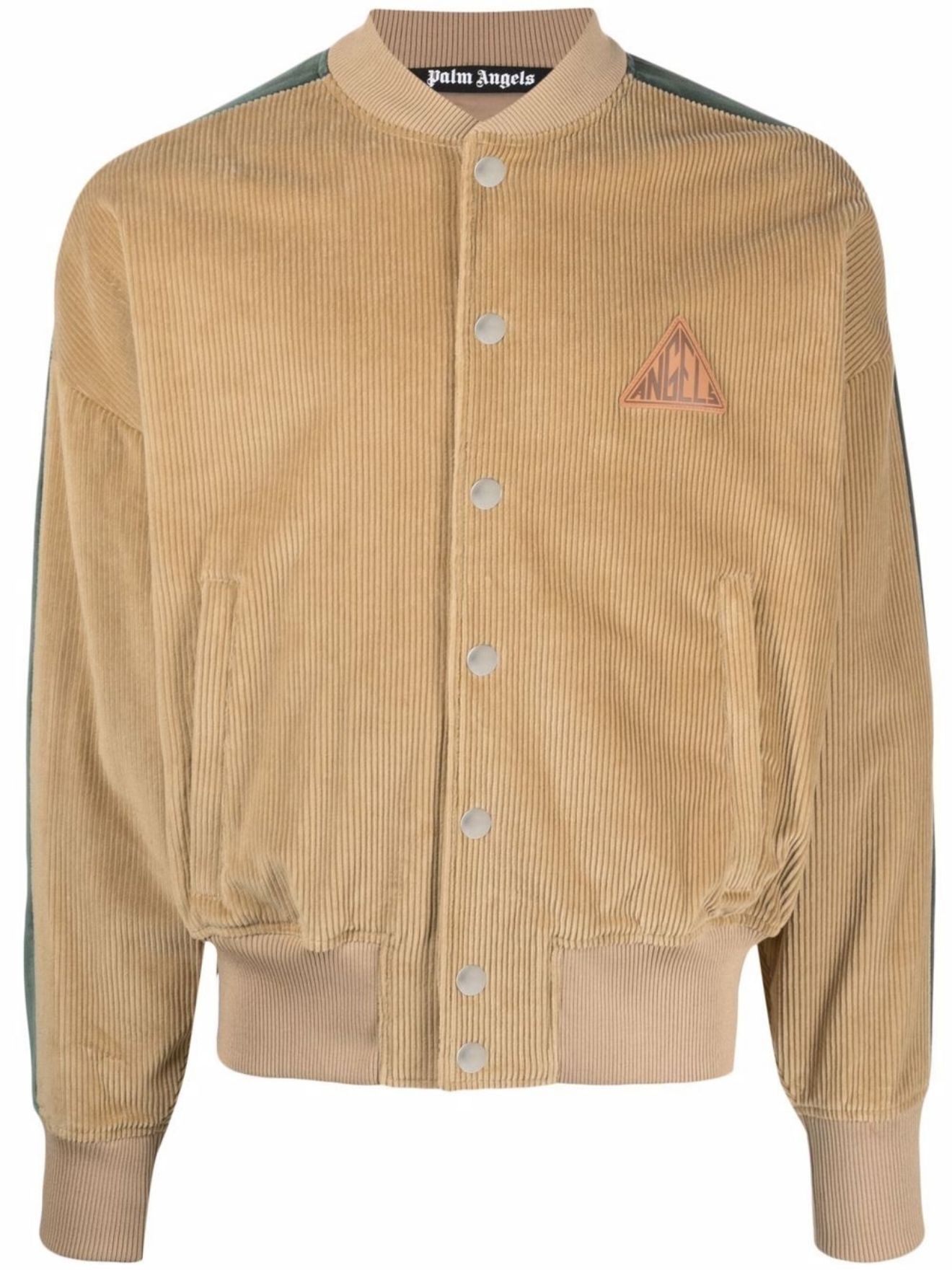 logo-patch corduroy jacket - 1