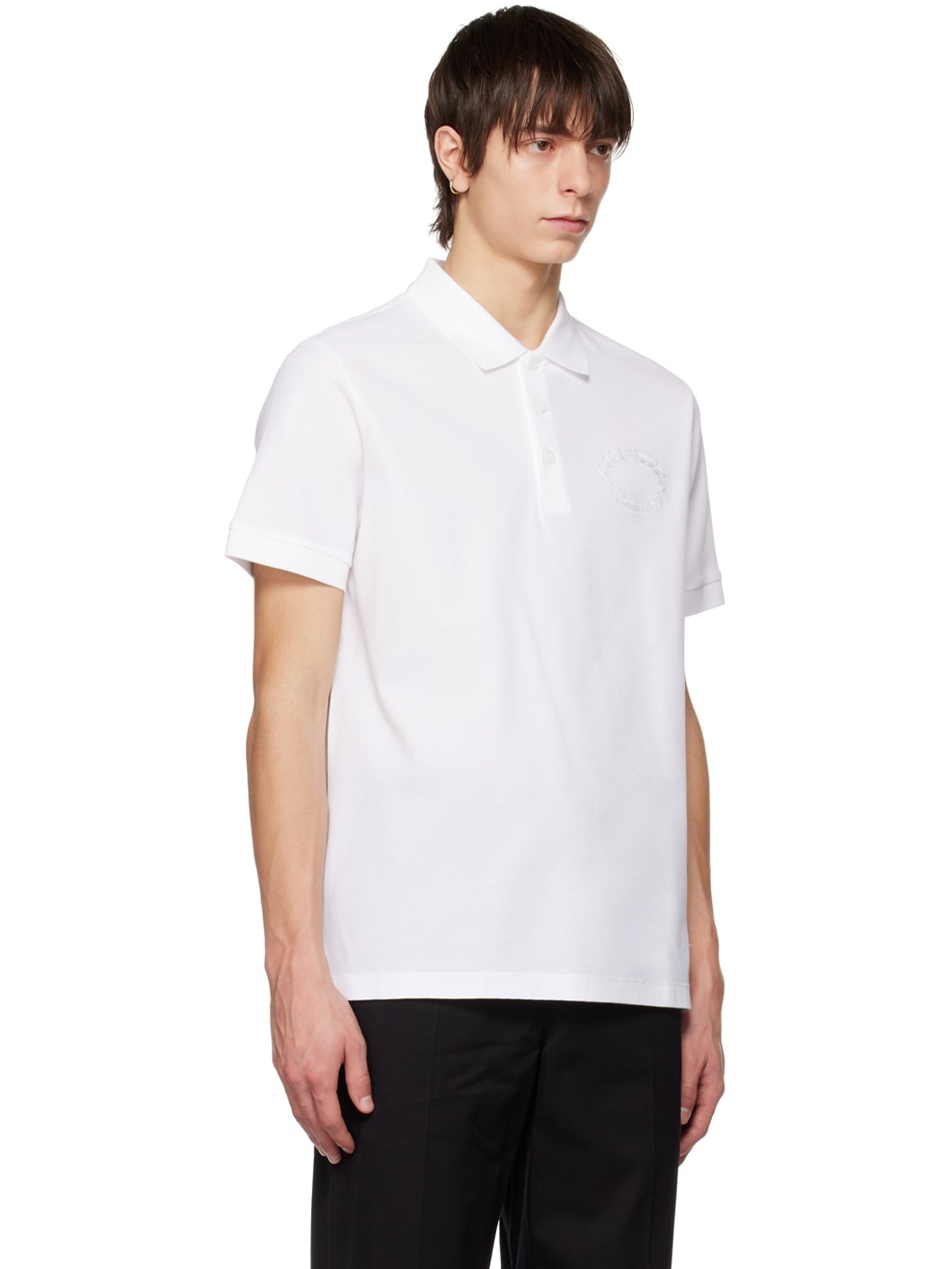 White Embroidered Polo - 2