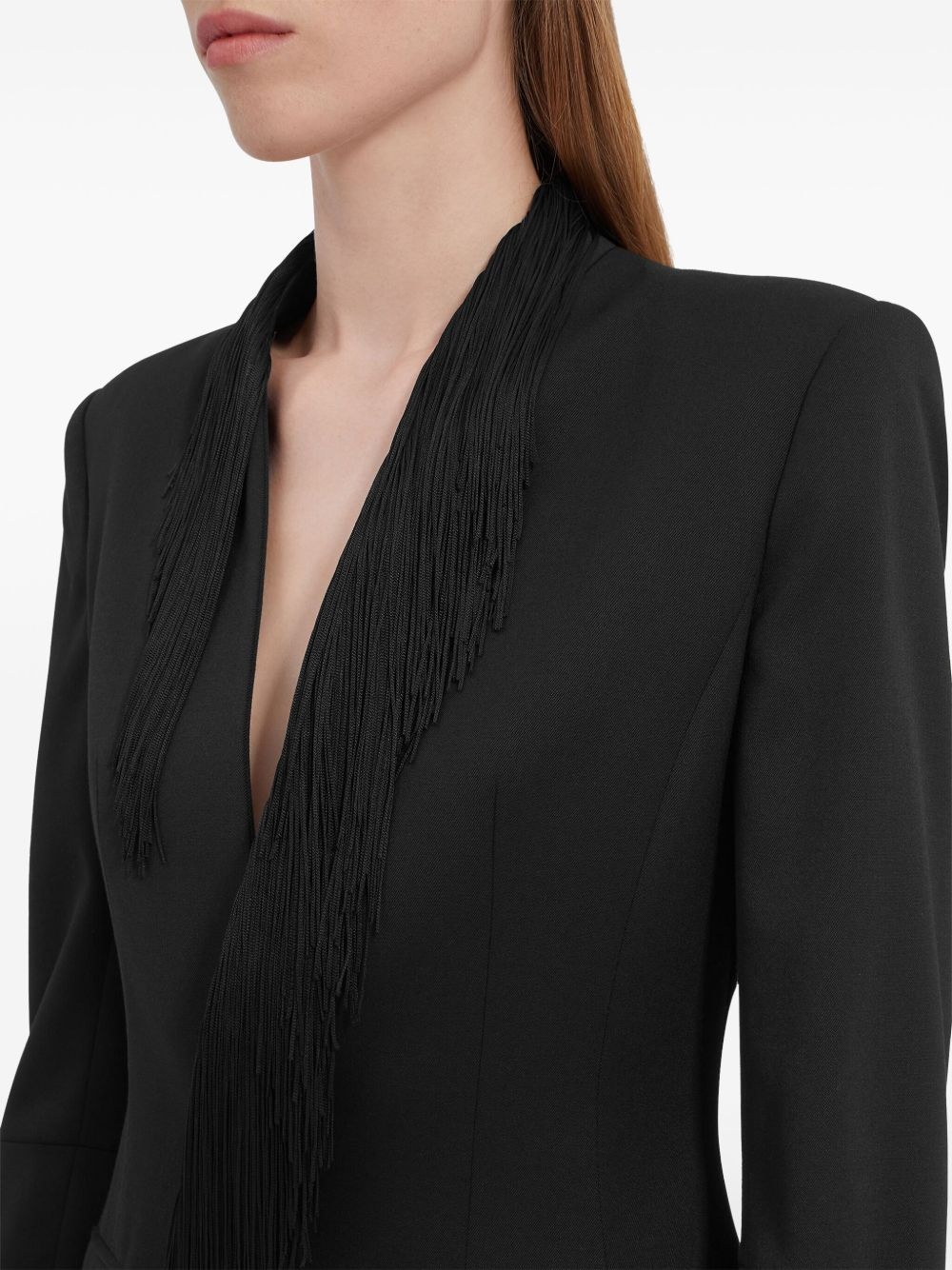 fringe-detail blazer - 5