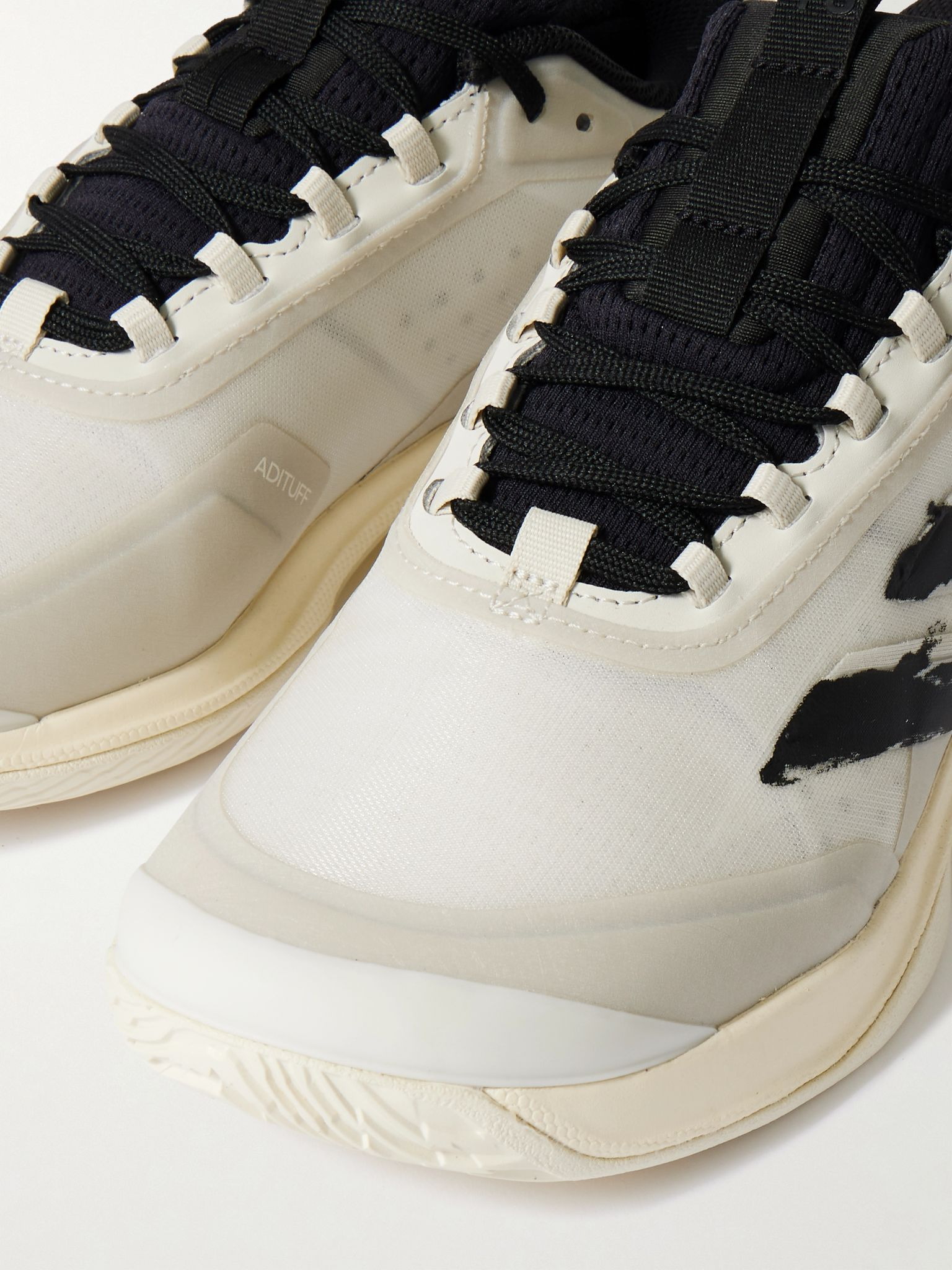 + Y-3 Avacourt 2 rubber-trimmed mesh sneakers White - 4