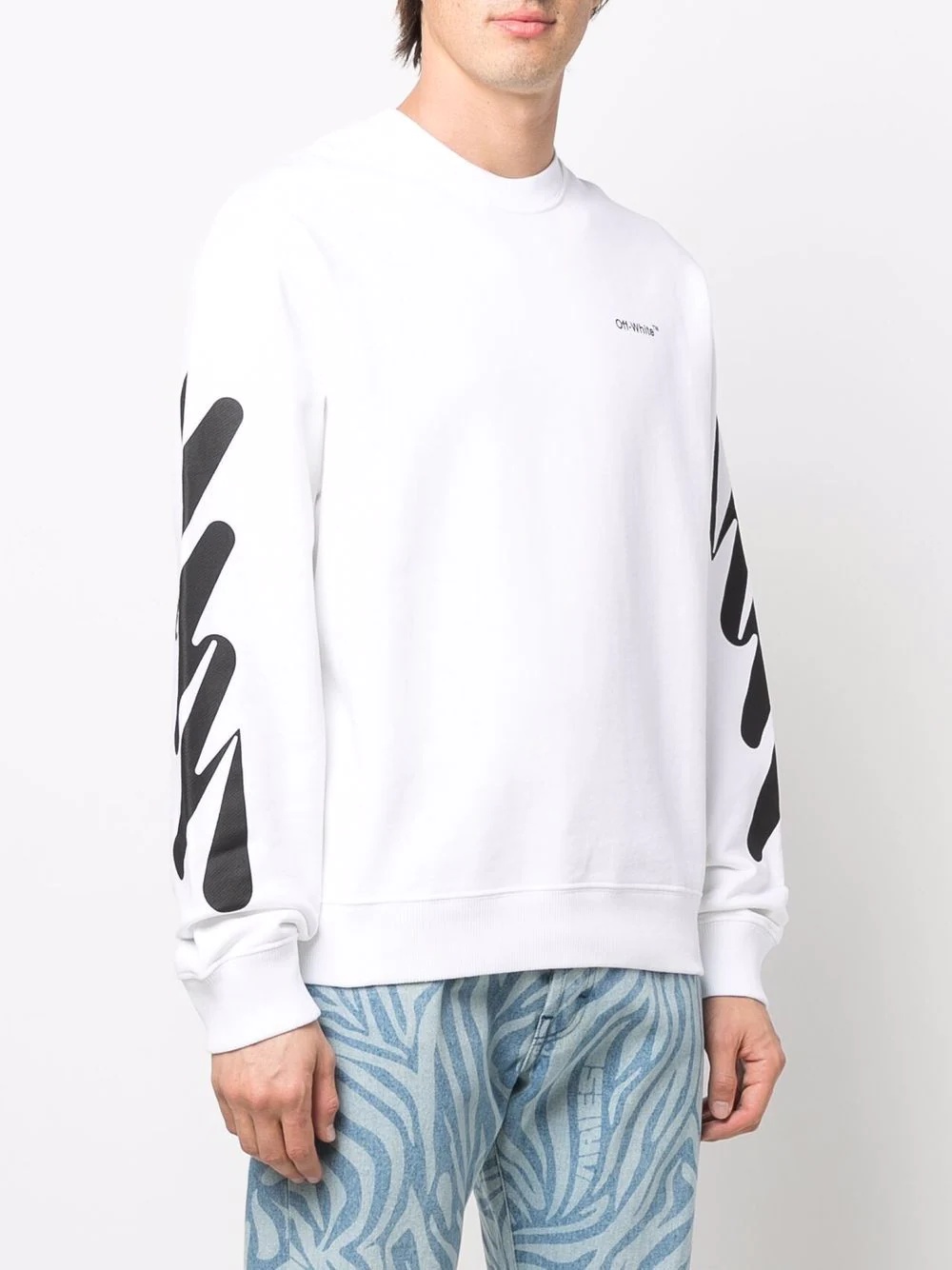 spray-paint logo-print crew-neck sweatshirt - 4