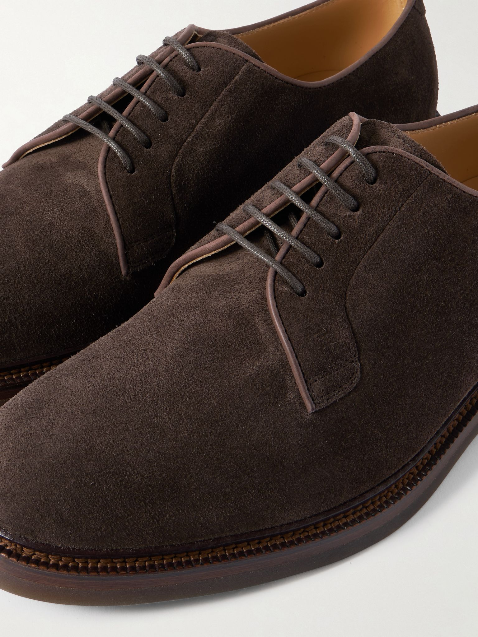Suede Derby Shoes Dark brown - 5