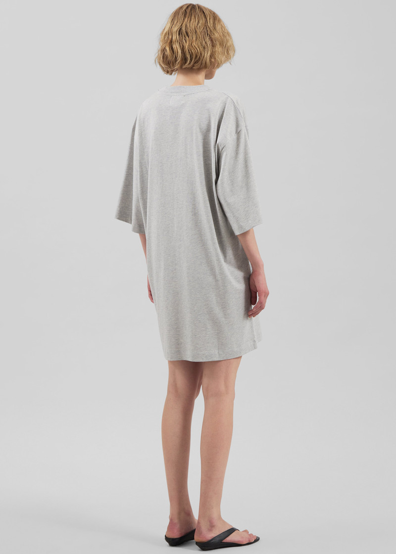 Loulou de Saison Ayaz Oversized T-Shirt Dress - Grey Melange 6