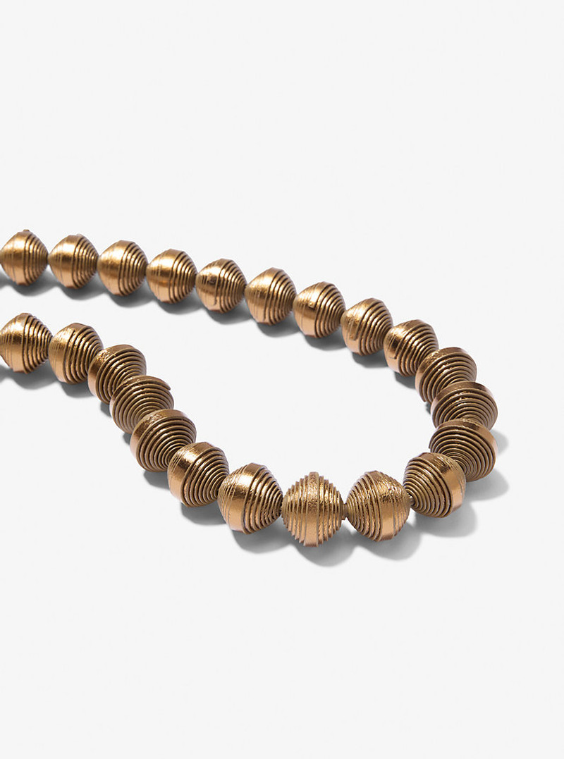 MICHAEL KORS COLLECTION Metallic Leather Beads Necklace outlook