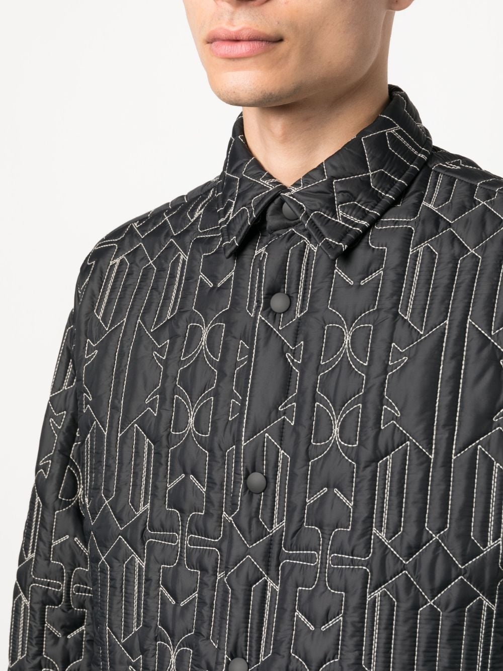 monogram-quilted shirt jacket - 5
